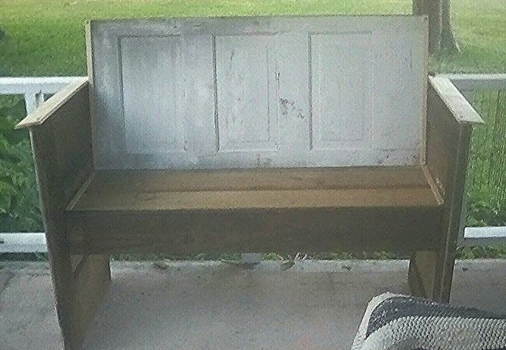 two old doors become beautiful bench, Almost done