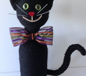 recycle a wine bottle into an adorable cat for halloween