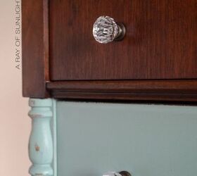 paint dipped teal dresser