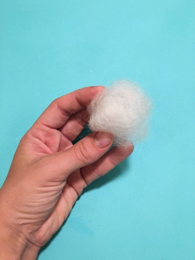 s 3 gorgeous easy projects to help you decorate for fall, Step 1 Roll a tuft of wool roving into a ball