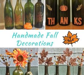 repurpose wine bottles into festive fall decorations, Upcyled Wine Bottle Ideas for Fall