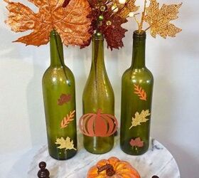 repurpose wine bottles into festive fall decorations