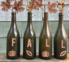 repurpose wine bottles into festive fall decorations