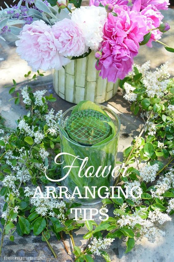 recycling flower arranging hack from plant tray to flower grid