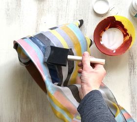 s upcycle your old clothing items for these great ideas, Step 2 Mod Podge scarf onto pot