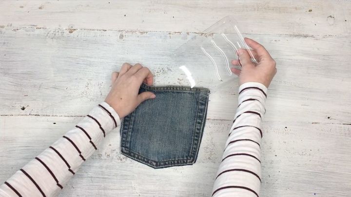 s upcycle your old clothing items for these great ideas, Step 5 Insert plastic into pocket