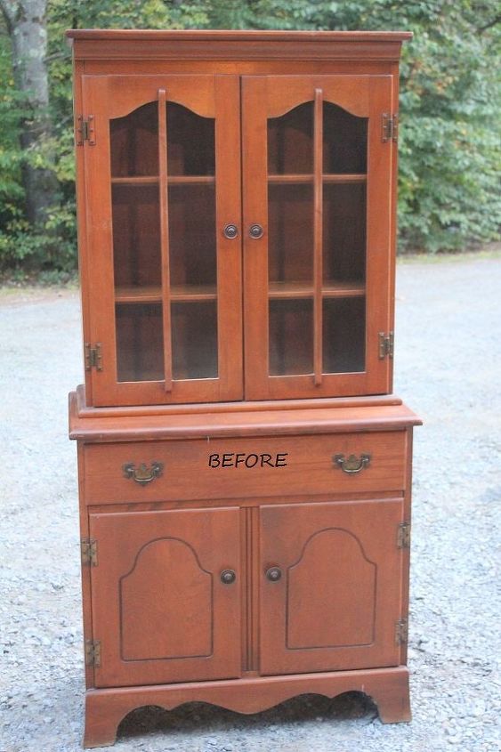 old maple hutch makeover