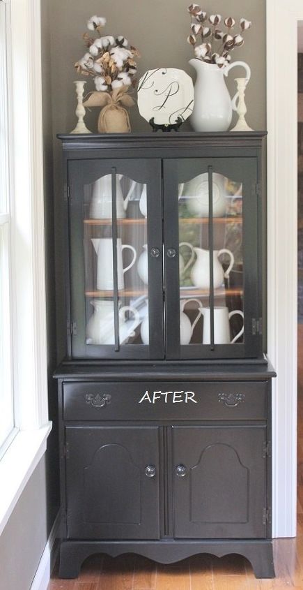 old maple hutch makeover