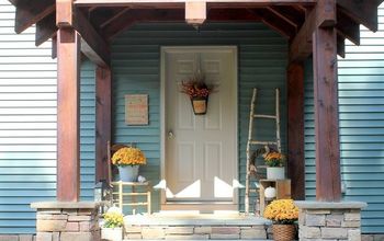 Fall Front Porch and DIY Birch Ladder
