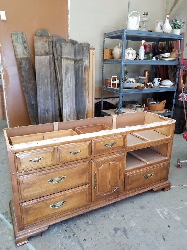 dresser bench upcycle