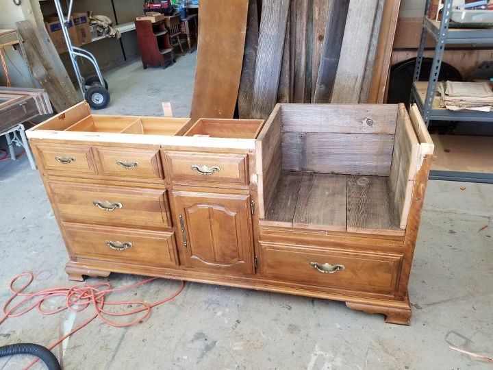 dresser bench upcycle