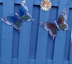 dressing up our plain fence, Butterflies and flower starts it off
