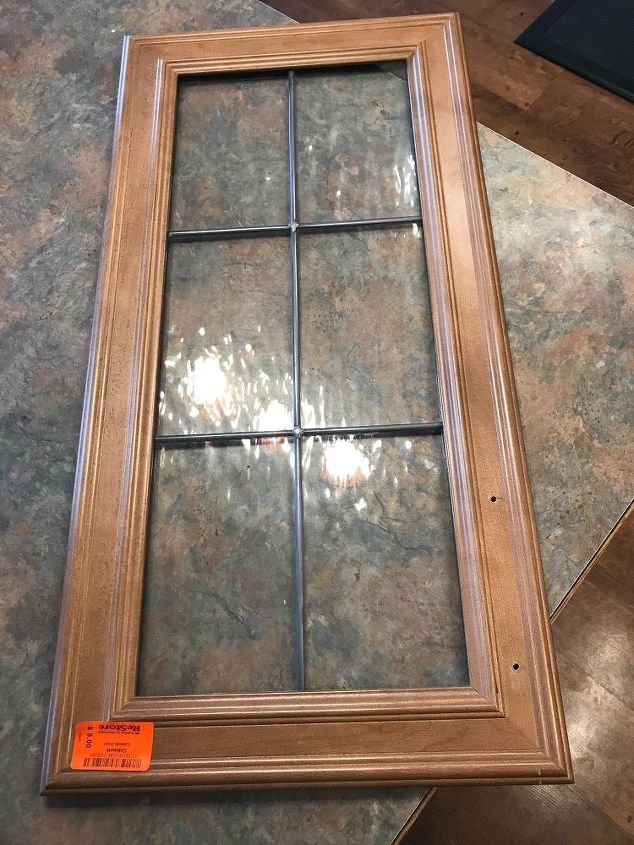 5 glass cabinet door transformed into faux stained glass window