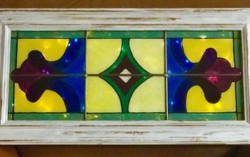 EDITED$5 Glass Cabinet Door Transformed Into Faux Stained Glass Window