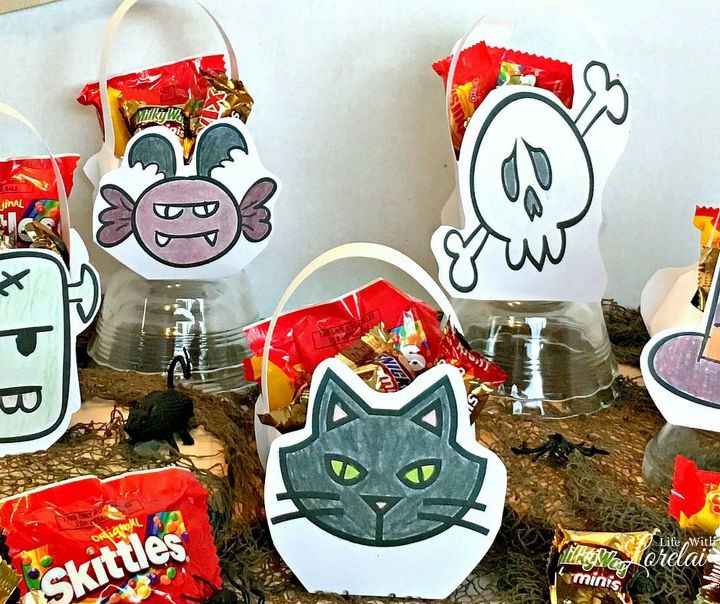 halloween themed shaped candy baskets diy paper craft