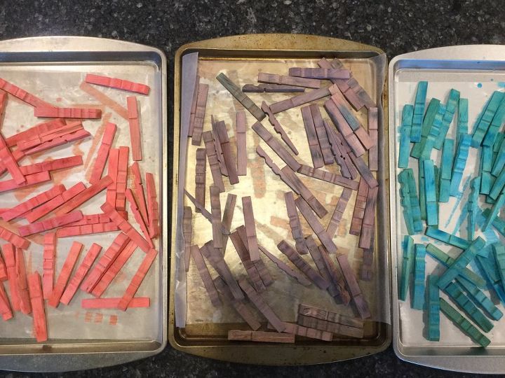 s 3 easy ways to make the cutest coasters for your house, Step 5 Pull the clothespins out and air dry