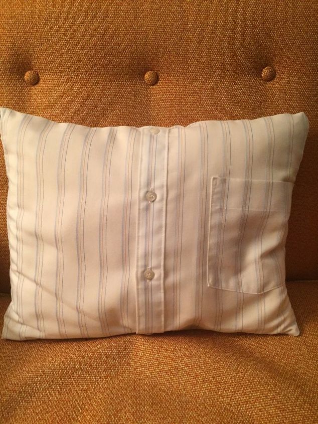 upcyle that old dress shirt into an accessory pillow cover