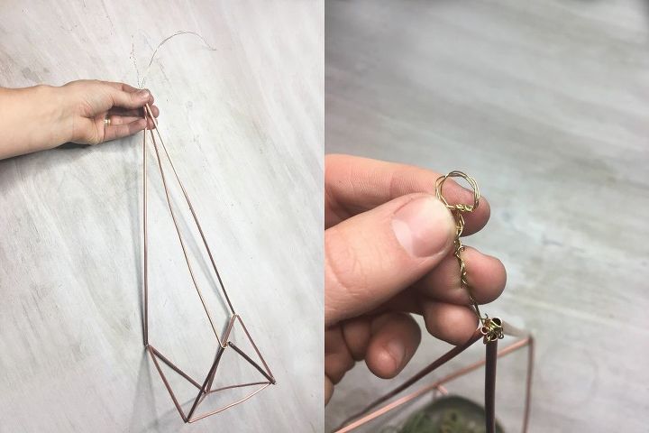 s 3 gorgeous and unique ideas to display your plants, Step 8 Make a loop with the wire ends