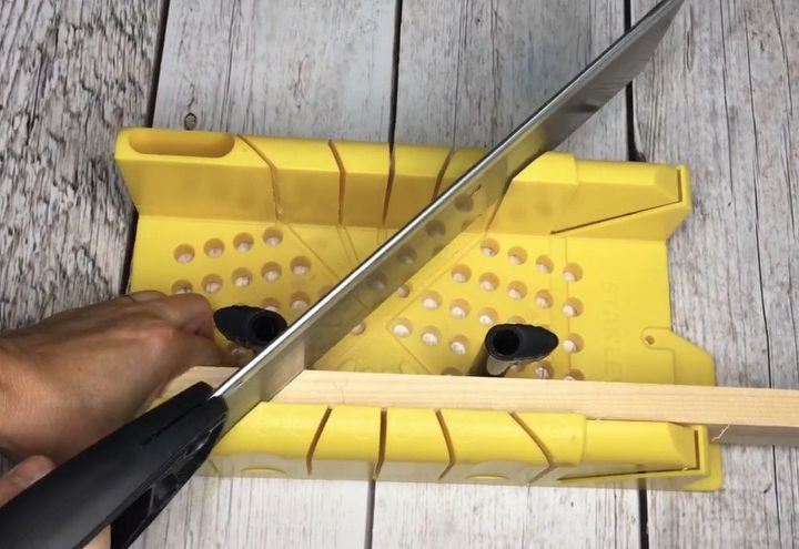 s 3 brilliant ideas how to use photo frames, Step 3 Cut the wood pieces using a miter saw