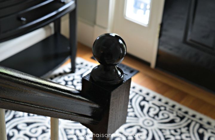 how to paint oak banisters glossy black