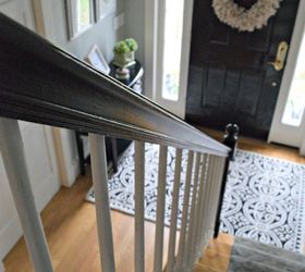 how to paint oak banisters glossy black