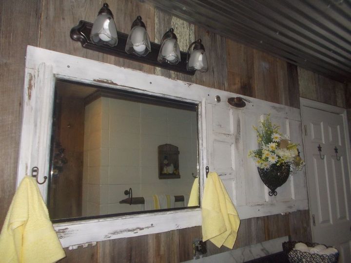 barnwood tin bathroom renovation, Grandma s Front Door