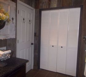 barnwood tin bathroom renovation, New doors