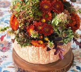 no carve blooming pumpkin thanksgiving table centerpiece