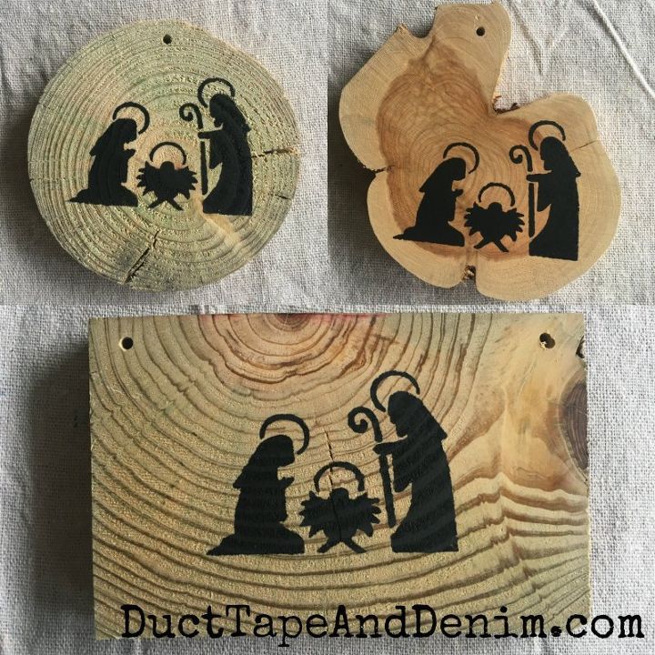 how to stencil nativity ornaments for christmas