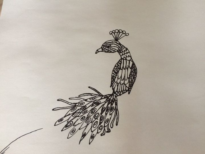 como desenhar um pavo