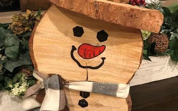 DIY Wood Slice Snowman