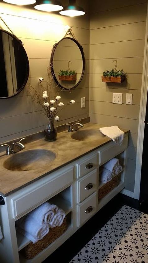 20 diy vanity diy projects you can do right now, 1990s Bathroom To Farmhouse Chic