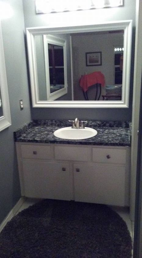 20 diy vanity diy projects you can do right now, Marbled Look For Laminate Countertop