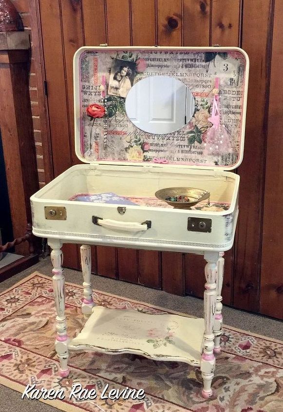 20 diy vanity diy projects you can do right now, Vintage Suitcase Vanity
