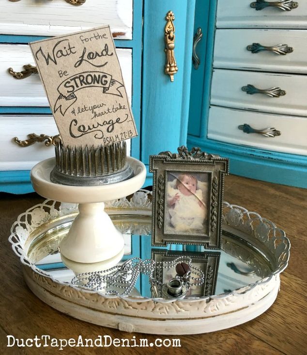 20 diy vanity diy projects you can do right now, Vintage Vanity Tray Makeover