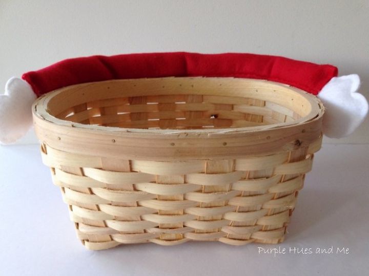 cmo hacer una cesta decorativa de pap noel sin coser