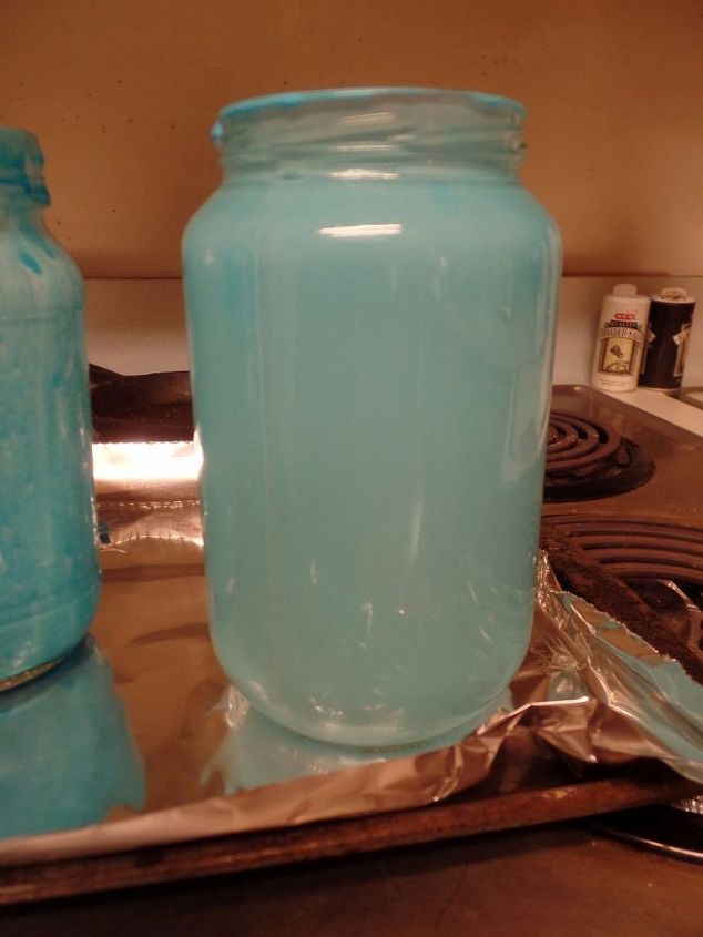 color jars with glue food coloring