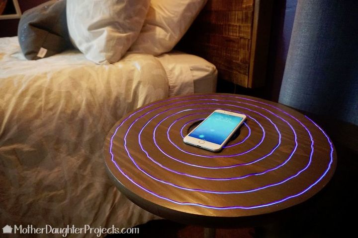 diy wireless charging neon nightstand