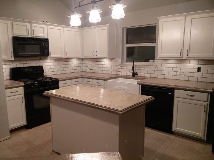 complete kitchen makeover with concrete countertops