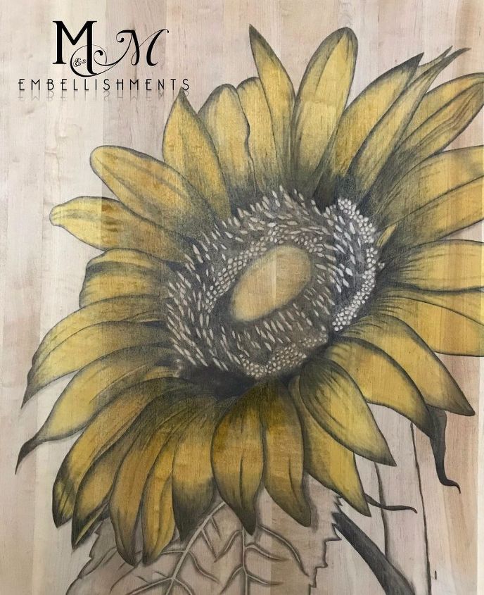 stained art sunflower table