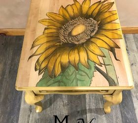 stained art sunflower table