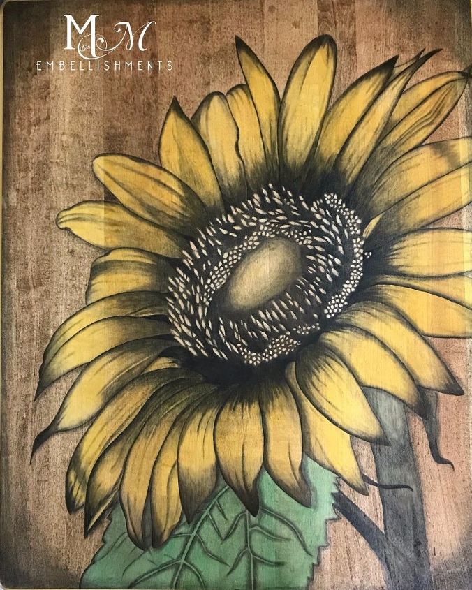 stained art sunflower table