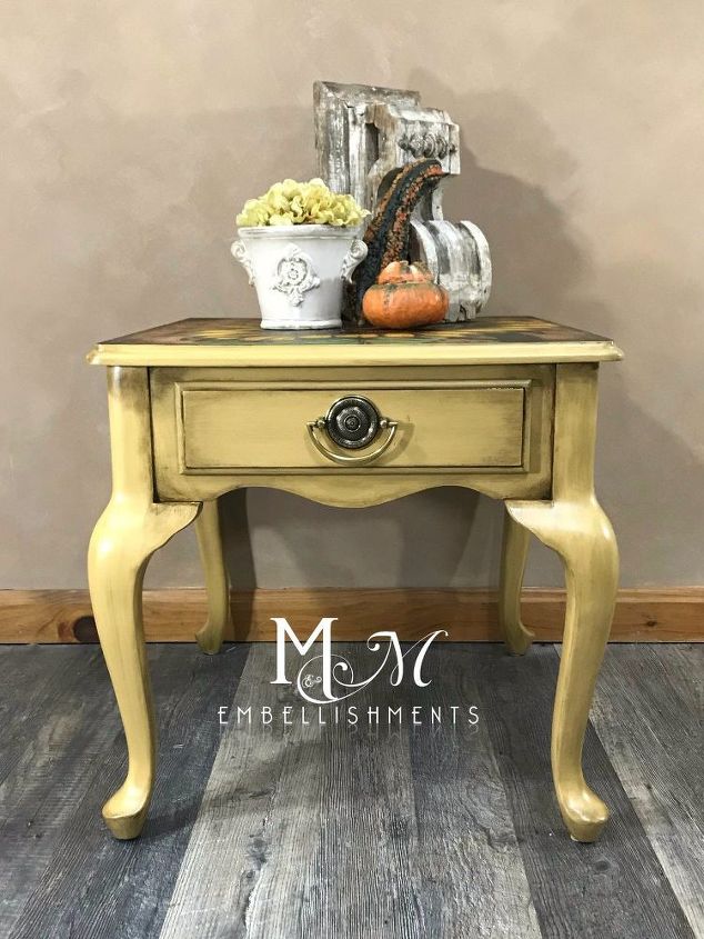 stained art sunflower table