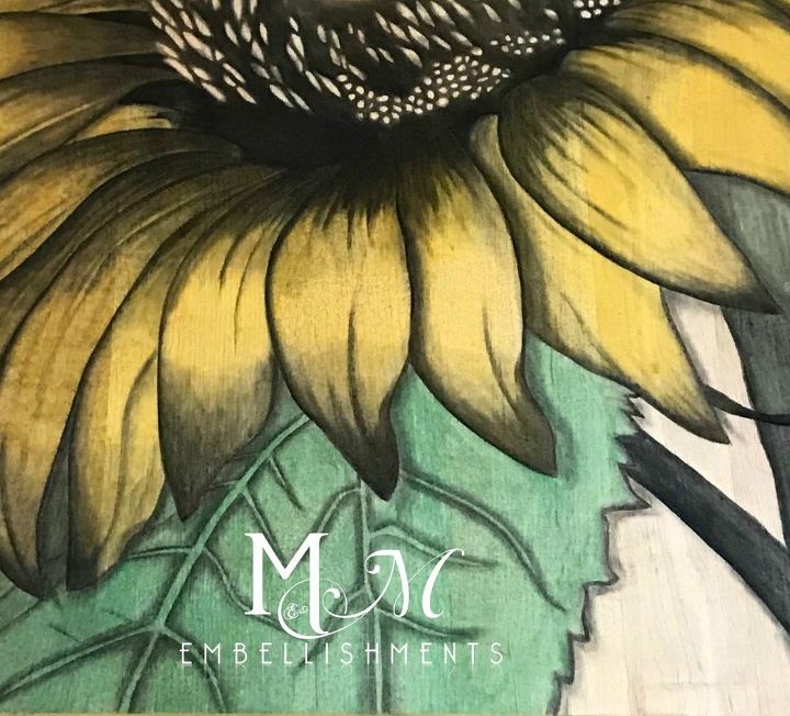 stained art sunflower table