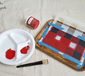plaid tray for easy fall decorating