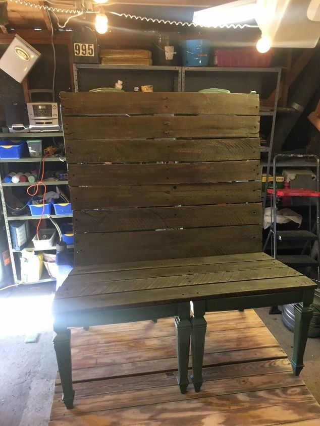 rustic double chair bench repurposed