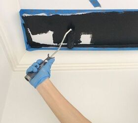 how to paint a black and white striped ceiling