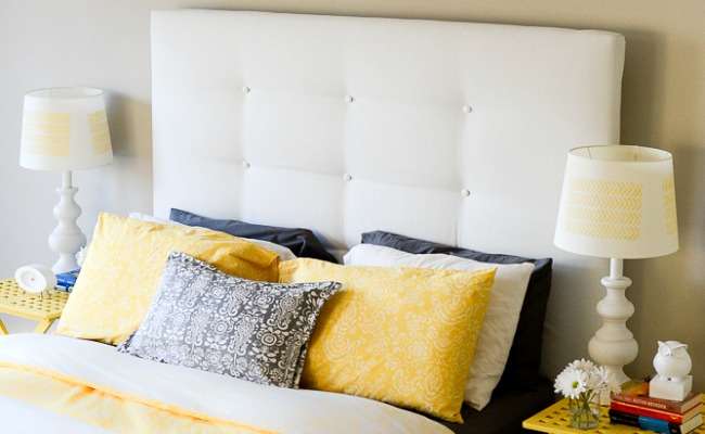 s we couldn t believe these started as ikea rasts, This Cute Upholstered Headboard