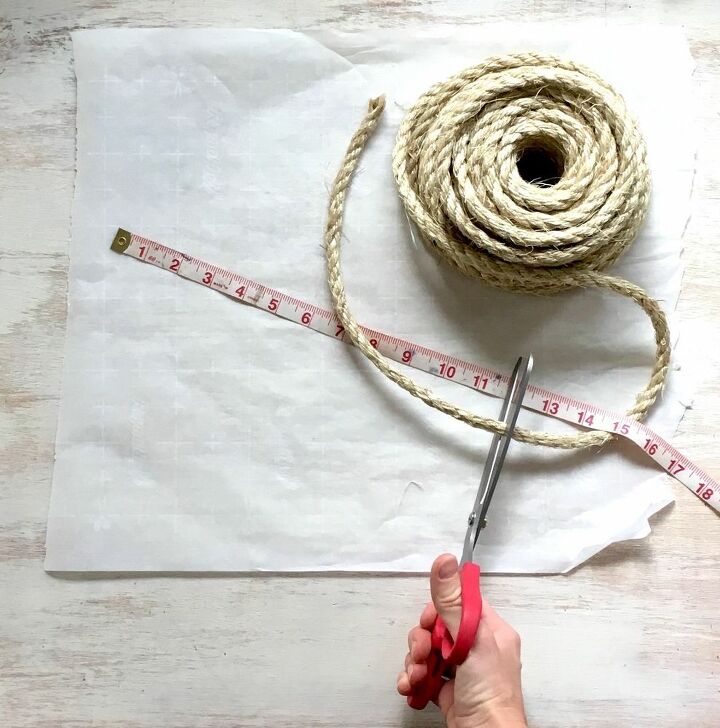 s 3 creative projects of eye catching rugs that no one else has, Step 1 Measure and cut sisal rope
