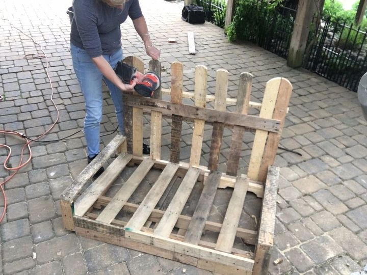 s 3 fantastic step by step ideas what to do with pallets, Step 9 Sand the entire swing